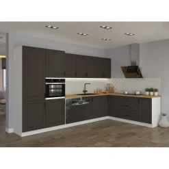 Küchen-Preisbombe Küchenzeile  350 x 210 cm Stilo Grau