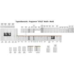 Küchen-Preisbombe Küchenzeile Stilo 250 cm Weiß