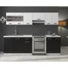 Küchen-Preisbombe Küchenzeile Omega 240 cm Schwarz + Weiss