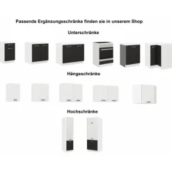 Küchen-Preisbombe Küchenzeile Omega 240 cm Schwarz + Weiss