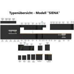 Küchen-Preisbombe Winkelküche Siena L-Form 350 x 290 cm schwarz matt