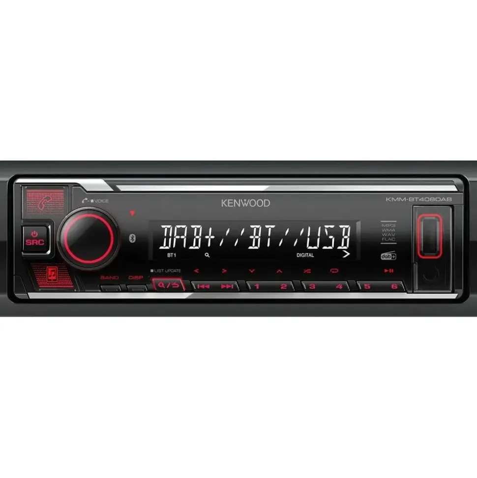 Kenwood KMM-BT408DAB Autoradio Bluetooth®-Freisprecheinrichtung, Anschluss für Lenkradfernbedienung, DAB+ Tuner