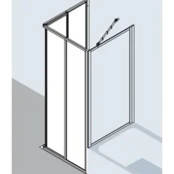 Kermi Nova 2000 Eckeinstieg mit Gleittüren 90 x 185 cm N2ED20901811K silber Kunstglas