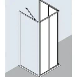 Kermi Nova 2000 Eckeinstieg mit Gleittüren 90 x 185 cm N2ED20901811K silber Kunstglas