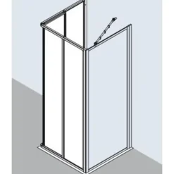 Kermi Nova 2000 Eckeinstieg mit Gleittüren 90 x 185 cm N2ED20901811K silber Kunstglas