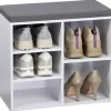 KESPER Schuhschrank mit Sitzkissen 51,5 x 48 x 29,5 cm grau/weiß