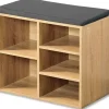 KESPER Schuhschrank 51,5 x 48 x 29,5 cm Eiche-Sonoma braun/grau mit Sitzkissen