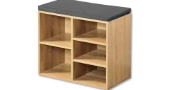 KESPER Schuhschrank 51,5 x 48 x 29,5 cm Eiche-Sonoma braun/grau mit Sitzkissen