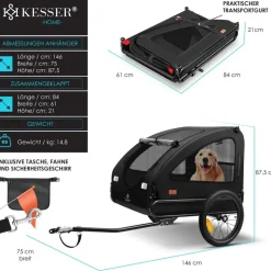 Kesser Boxer 2-in-1 Hundebuggy schwarz