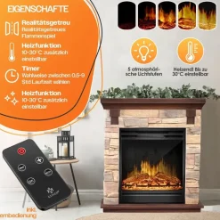 Kesser Elektrokamin LED 3D-Flame braun