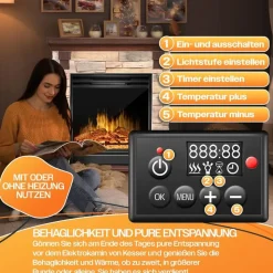 Kesser Elektrokamin LED 3D-Flame braun
