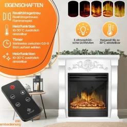 Kesser Elektrokamin Standkamin weiß