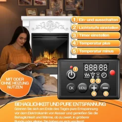 Kesser Elektrokamin Standkamin weiß