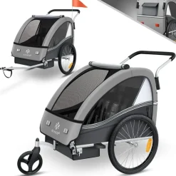 Kesser Kinderanhänger Sport-RX 2 in 1 Joggerfunktion helgrau
