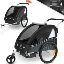 Kesser Kinderanhänger Sport-RX 2 in 1 Joggerfunktion shwarz