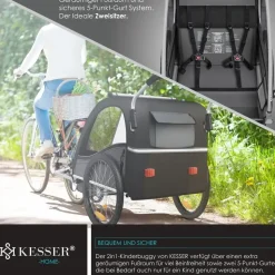 Kesser Kinderanhänger Sport-RX 2 in 1 Joggerfunktion shwarz