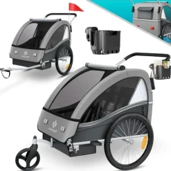 Kesser Kinderanhänger Sport-RX 2 in 1 Joggerfunktion shwarz