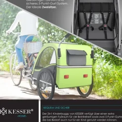 Kesser Kinderfahrradanhänger Sport-RX 2 in 1 hellgrün