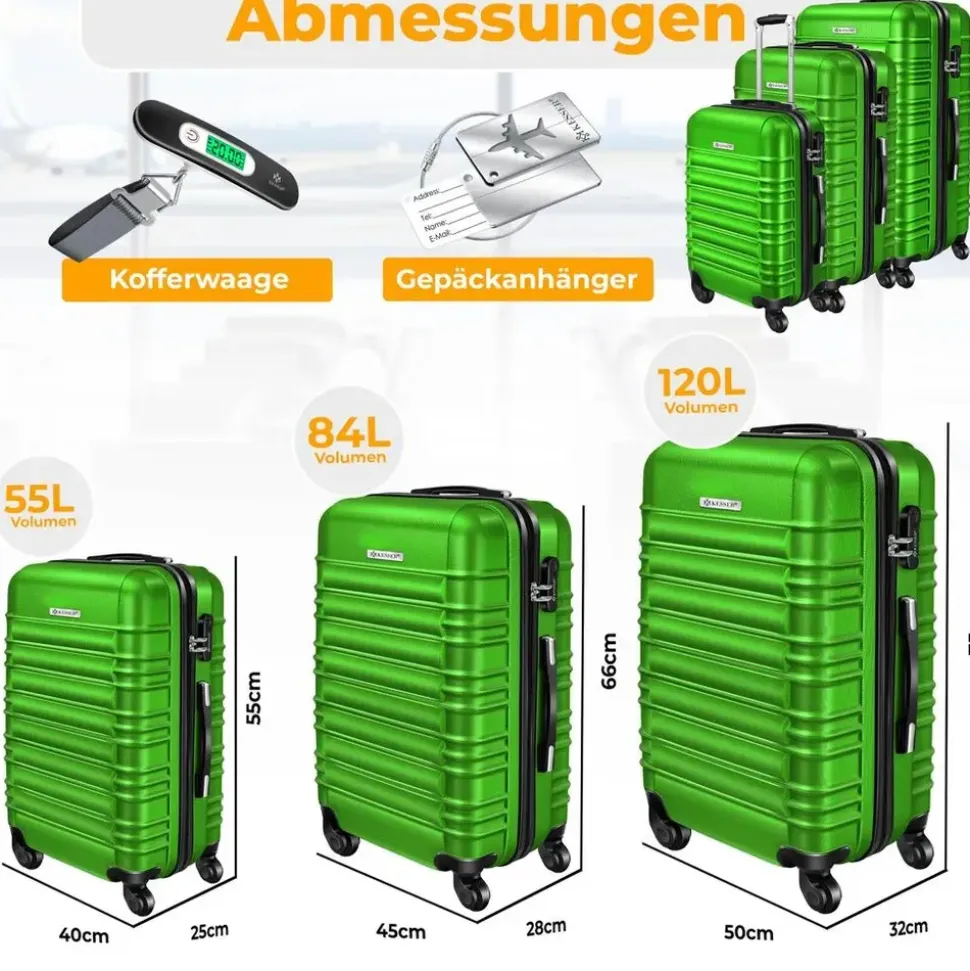 Kesser Koffer-Set 3-tlg. grün
