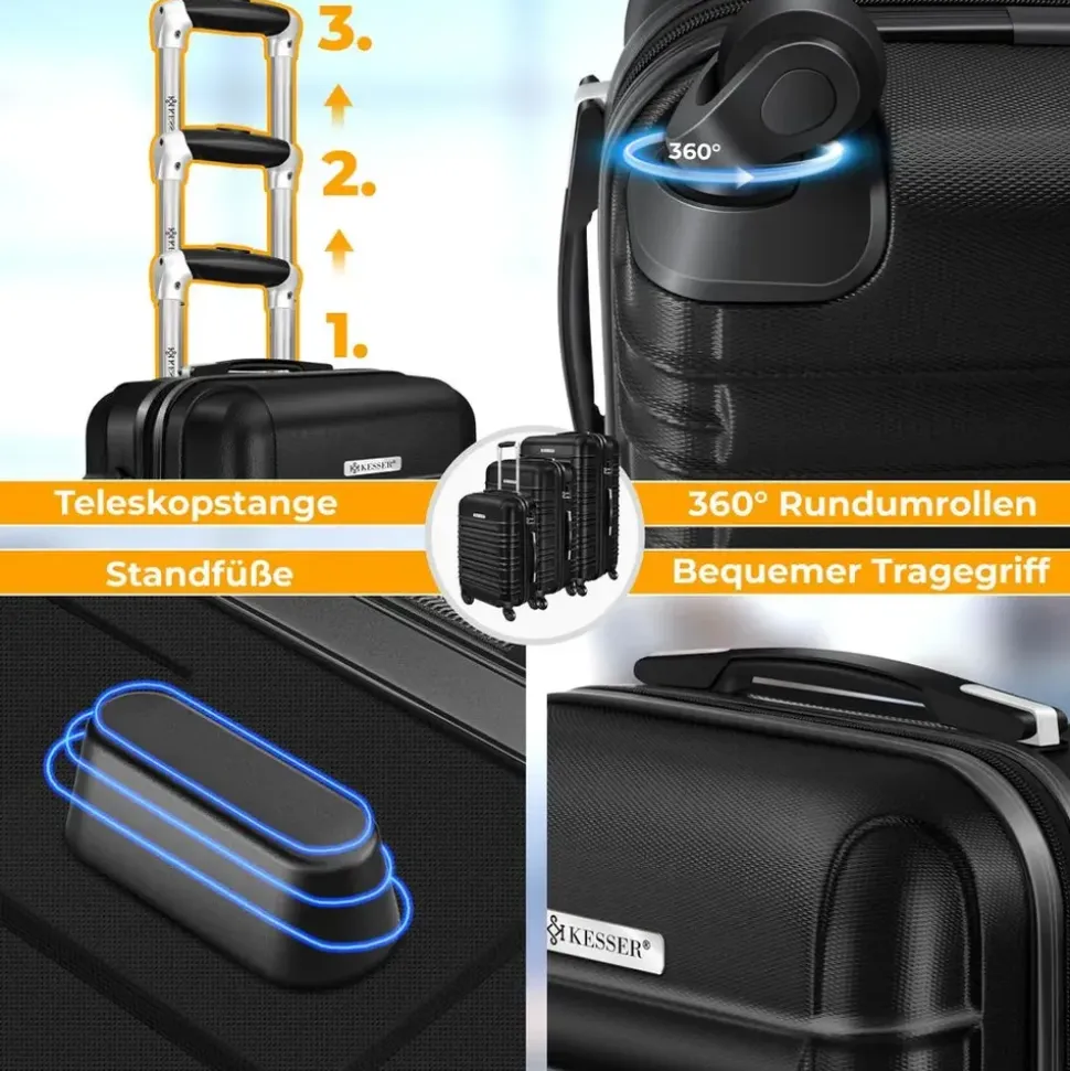 Kesser Koffer-Set 4-tlg. schwarz