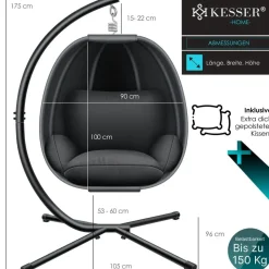 Kesser Luxe Hängesessel Anthrazit