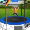 Kesser Trampoline Komplettset 427 cm inkl. Sicherheitsnetz, Leiter und Randabdeckung blau