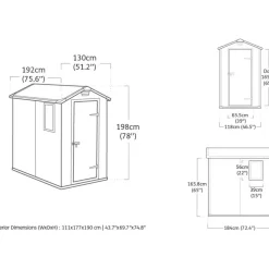 KETER Gartenhaus Manor 1,30 x 1,92 m Anthrazit