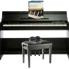 keymaXX E-Piano Set, SDP-155, Schwarz, 88 Tasten, Hammermechanik, 128-stimmige Polyphonie, inklusive Klavierbank, Kopfhörer und Notensammlung