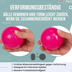 KiddyMoon 1200 ∅ 6cm kinder bälle für bällebad spielbälle baby Plastikbälle Made In EU, Gelb/Grün/Blau/Rot/Orange