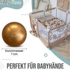 KiddyMoon 1200 ∅ 6cm kinder bälle für bällebad spielbälle baby Plastikbälle Made In EU, Gelb/Grün/Blau/Rot/Orange