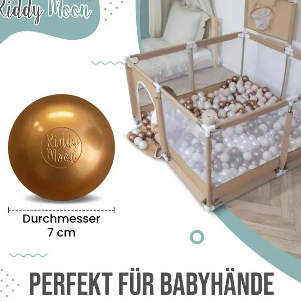 KiddyMoon 1200 ∅ 6cm kinder bälle für bällebad spielbälle baby Plastikbälle Made In EU, Gelb/Grün/Blau/Rot/Orange