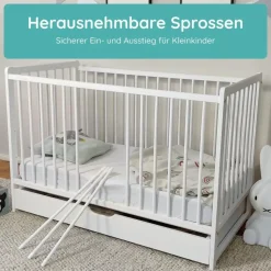 Kids Collective Babybett Weiß 60 x 120 cm