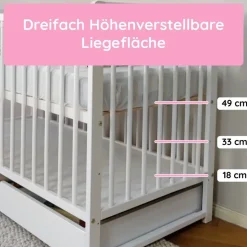 Kids Collective Babybett Weiß 60 x 120 cm
