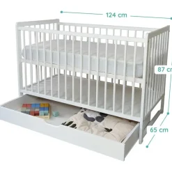Kids Collective Babybett Weiß 60 x 120 cm