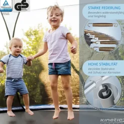 Kinetic Sports Trampolin Outdoor Salto 250 cm inkl. Sicherheitsnetz und Leiter Pink