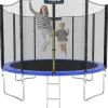 Kinetic Sports Trampolin Outdoor Salto 305 cm inkl. Sicherheitsnetz und Leiter Blau
