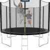 Kinetic Sports Trampolin Outdoor Salto 310 cm inkl. Sicherheitsnetz und Leiter Schwarz