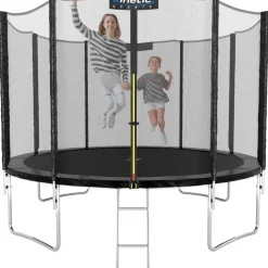 Kinetic Sports Trampolin Outdoor Salto 310 cm inkl. Sicherheitsnetz und Leiter Schwarz
