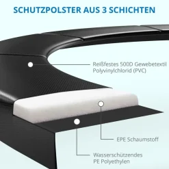 Kinetic Sports Trampolin Outdoor Salto 310 cm inkl. Sicherheitsnetz und Leiter Schwarz
