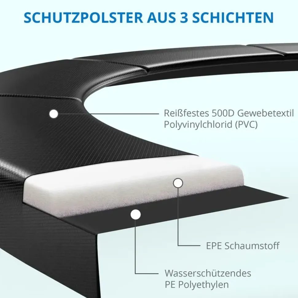 Kinetic Sports Trampolin Outdoor Salto 310 cm inkl. Sicherheitsnetz und Leiter Schwarz