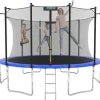 Kinetic Sports Trampolin Outdoor Salto 366 cm inkl. Sicherheitsnetz und Leiter Blau