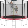 Kinetic Sports Trampolin Outdoor Salto 310 cm inkl. Sicherheitsnetz und Leiter Pink