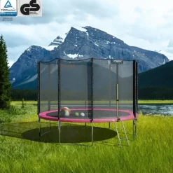 Kinetic Sports Trampolin Outdoor Salto 310 cm inkl. Sicherheitsnetz und Leiter Pink
