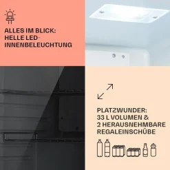 Klarstein Beersafe M Getränkekühlschrank (33 l, 540 mm hoch, Quartz)