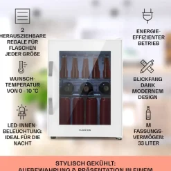 Klarstein Beersafe M Getränkekühlschrank (33 l, 540 mm hoch, Quartz)