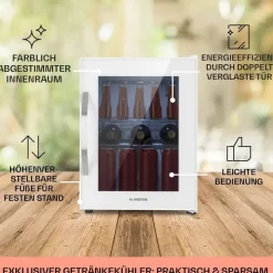 Klarstein Beersafe M Getränkekühlschrank (33 l, 540 mm hoch, Quartz)