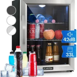 Klarstein Beersafe M Getränkekühlschrank (33 l, 540 mm hoch, Edelstahl)