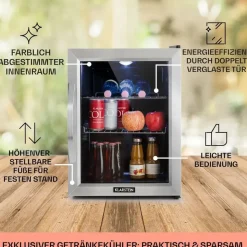 Klarstein Beersafe M Getränkekühlschrank (33 l, 540 mm hoch, Edelstahl)