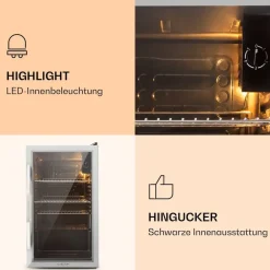 Klarstein Beersafe XXL Getränkekühlschrank (80 l, 830 mm hoch, Edelstahl)