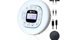 Klim Journey + Tragbarer CD-Player Walkman mit langlebigem Akku + Mit Kopfhörern + Radio FM + Kompatibler MP3-CD-Player + SD-Karte, FM-Transmitter, Bluetooth + Ideal für Autos + Portable CD Player